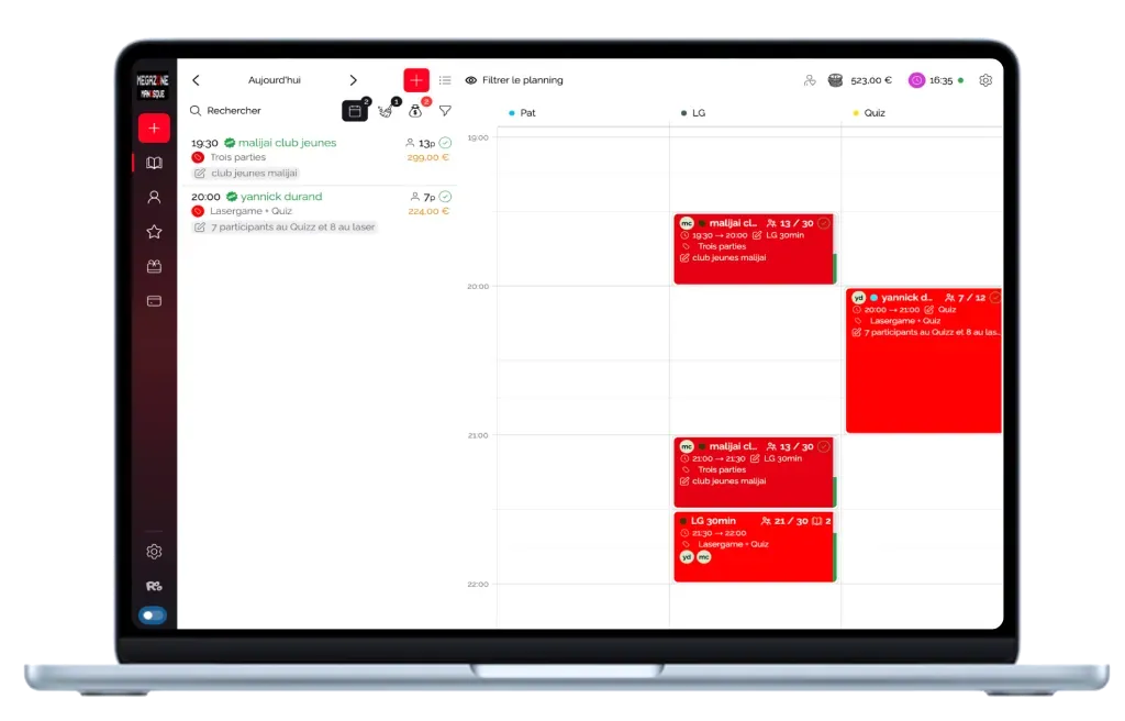 Reservatoo Agenda sur Ordinateur Portable